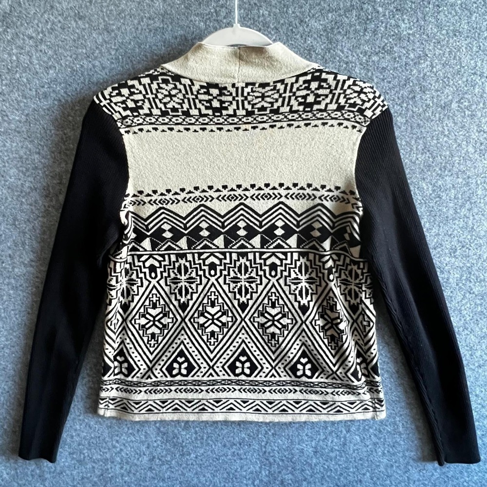 Lucky Brand Sweater Womens Medium Aztec Cardigan‎ Drape Open Front Boho - Picture 4 of 9